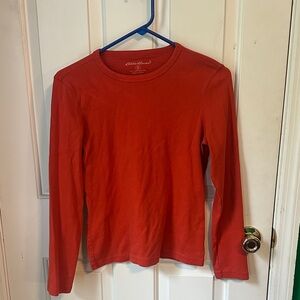 Eddie Bauer Dark Orange/Rust Long Sleeve Tee